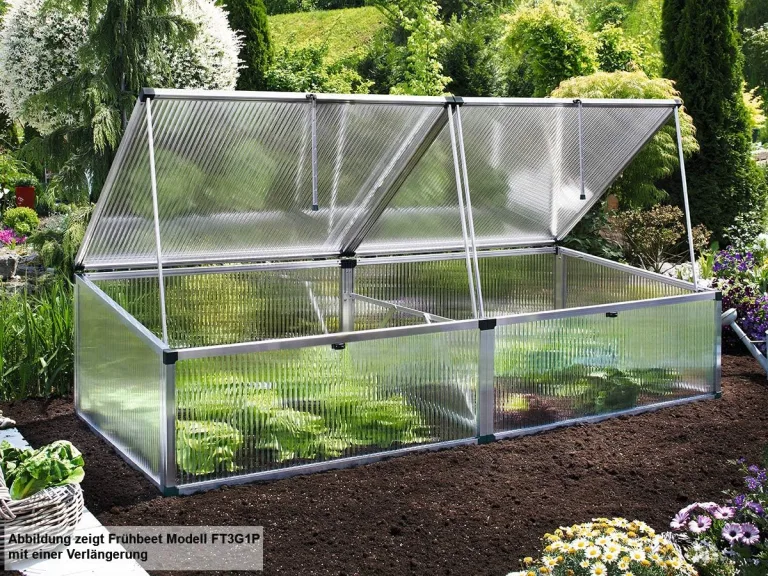 Beckmann KG FT3VG1P Frühbeet Typ Allgäu Verlängerung für FT3G1P 101 x 107 cm Polycarbonat – Bild 6