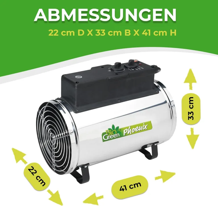 Bio Green Phoenix Gebläseheizung • Gewächshausheizung elektrisch • 2800 Watt [VIDEO] – Bild 9