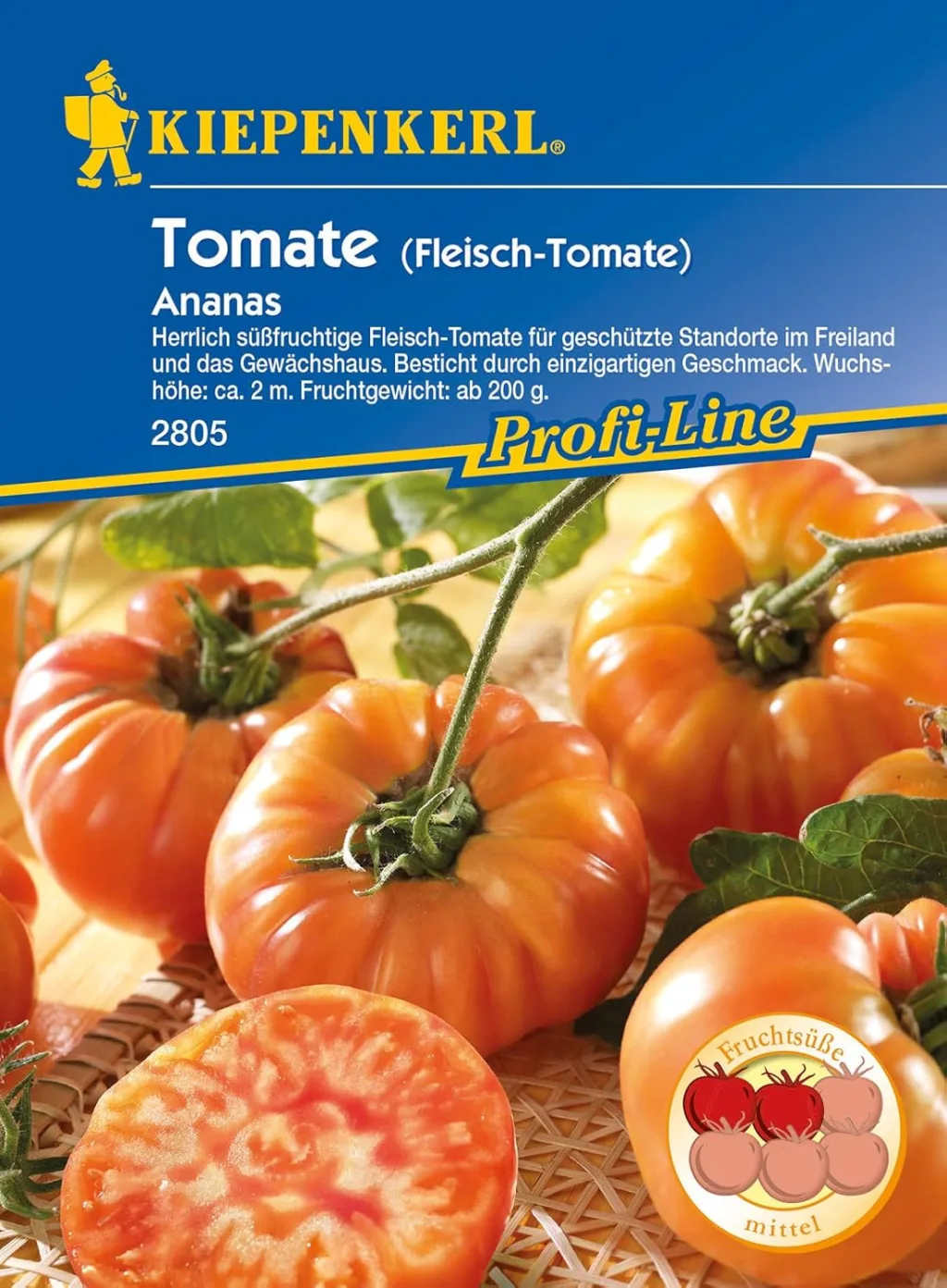 Tomaten (Fleischtomaten) Ananas, herrlich süßfruchtige Fleischtomate für geschütze Standorte im Freiland und das Gewächshaus