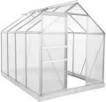 Zelsius Aluminium Gewächshaus mit Fundament 250 x 190 cm | 4 mm Hohlkammerplatten, UV-beständig, Winterfest | Treibhaus, Pflanzenhaus, Tomatenhaus, Frühbeet, Anbau Gewächshaus, Tomatengewächshaus - Thumbnail 1