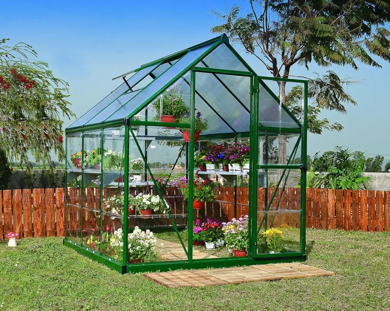 Palram Aluminium GewächsHaus Gartenhaus Hybrid 6x10 anthrazit /310x185x209 cm (LxBxH),Grau – Bild 9