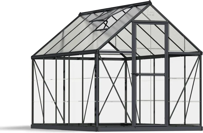 Palram Aluminium GewächsHaus Gartenhaus Hybrid 6x10 anthrazit /310x185x209 cm (LxBxH),Grau – Bild 1