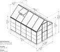 Palram Aluminium GewächsHaus Gartenhaus Hybrid 6x10 anthrazit /310x185x209 cm (LxBxH),Grau - Thumbnail 3