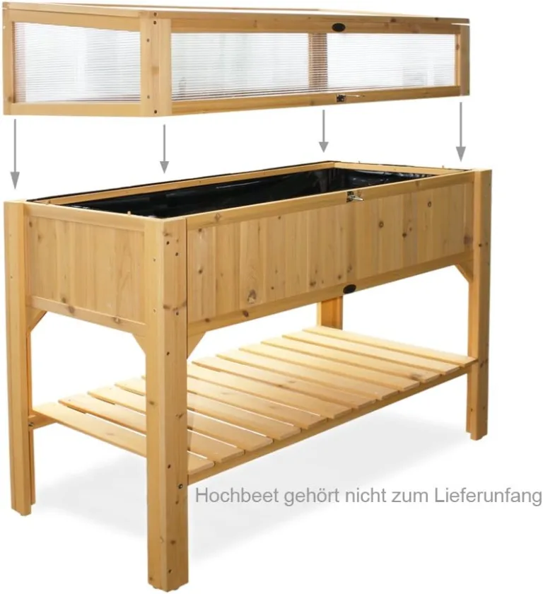 Habau 2855 Frühbeet Aufsatz für Habau Hochbeet, 115 x 53 x 32 cm, Gelb – Bild 3