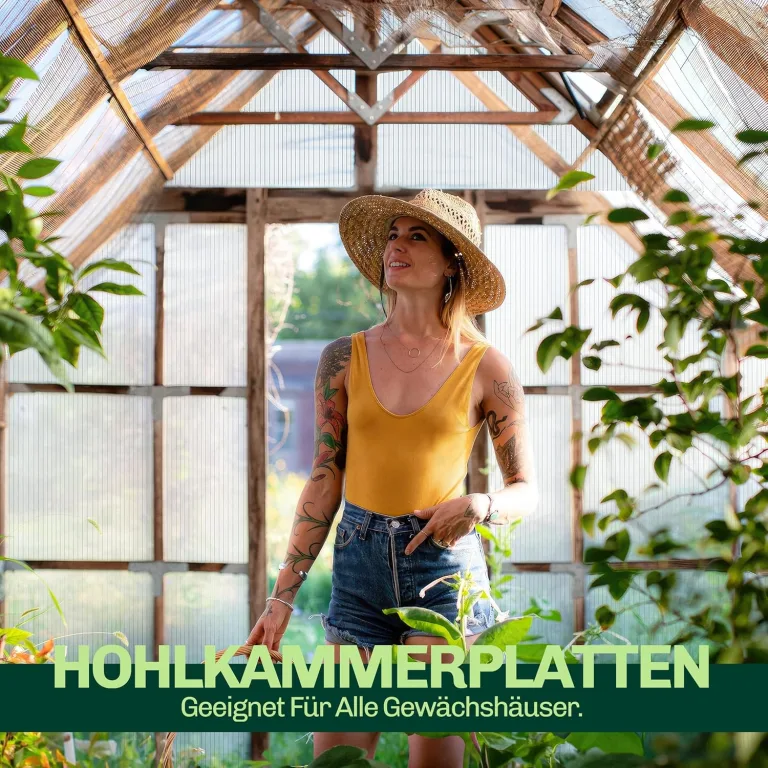Hohlkammerplatten für Gewächshaus 60,5 x 60,2 cm - Polycarbonatplatten, Kunststoffplatten 4mm, Wetterfeste Gewächshausplatten, Polycarbonat Stegplatten, Transparentes & UV-beständige Wellplattendach – Bild 6
