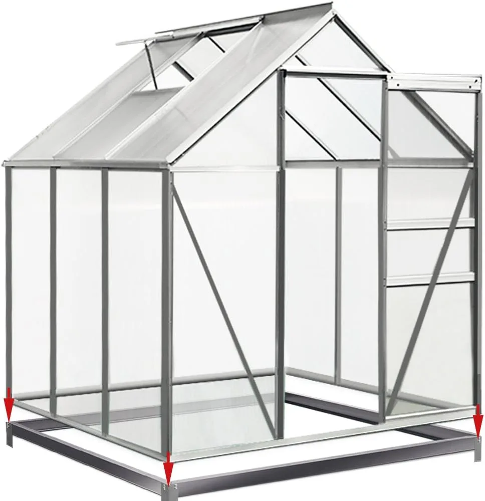 Deuba® Fundament verzinkt 190x190cm Stahlfundament Gewächshaus Treibhaus Rahmen inkl. Montagematerial - Bild 1
