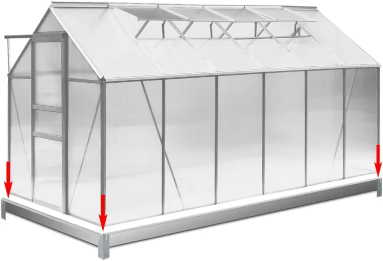 Deuba® Fundament verzinkt 190x190cm Stahlfundament Gewächshaus Treibhaus Rahmen inkl. Montagematerial – Bild 6