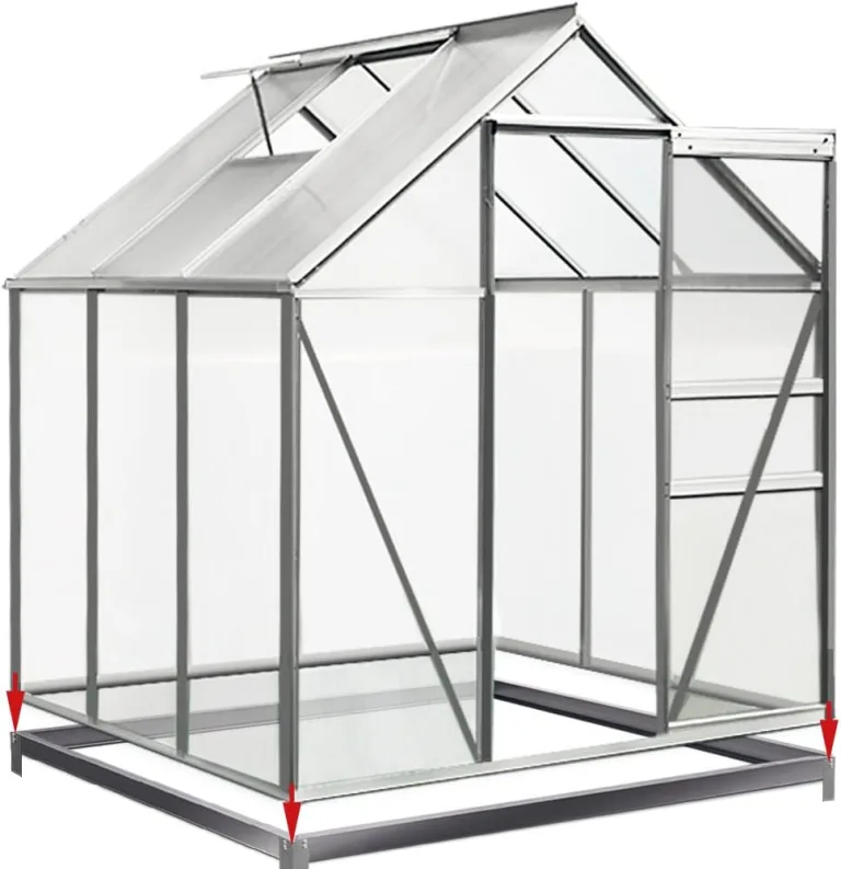 Deuba® Fundament verzinkt 250x190cm Stahlfundament Gewächshaus Treibhaus Rahmen inkl. Montagematerial – Bild 6