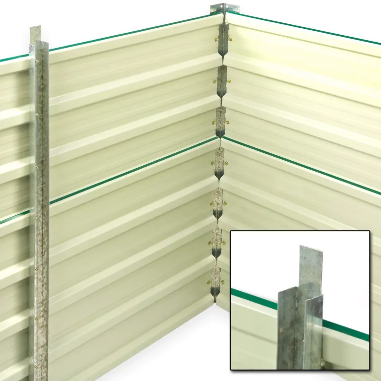 DEMA Metall Hochbeet Rosendaal 1x1x0,8 m - Gartenbeet, Gemüsebeet, Pflanzbeet - Grün, Holzoptik, Langlebig, Verzinkt - Für Garten, Balkon, Terrasse – Bild 3