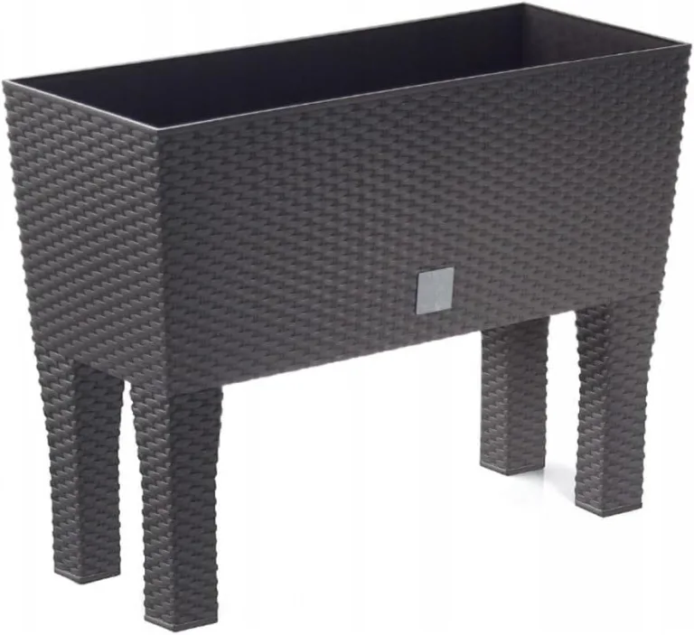 30 Liter rechteckiger High Gärtner mit dunklem ockerfarbenem 60 x 25 x 46 cm mit Beinen – Bild 2