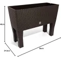 30 Liter rechteckiger High Gärtner mit dunklem ockerfarbenem 60 x 25 x 46 cm mit Beinen - Thumbnail 4
