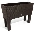 30 Liter rechteckiger High Gärtner mit dunklem ockerfarbenem 60 x 25 x 46 cm mit Beinen - Thumbnail 5