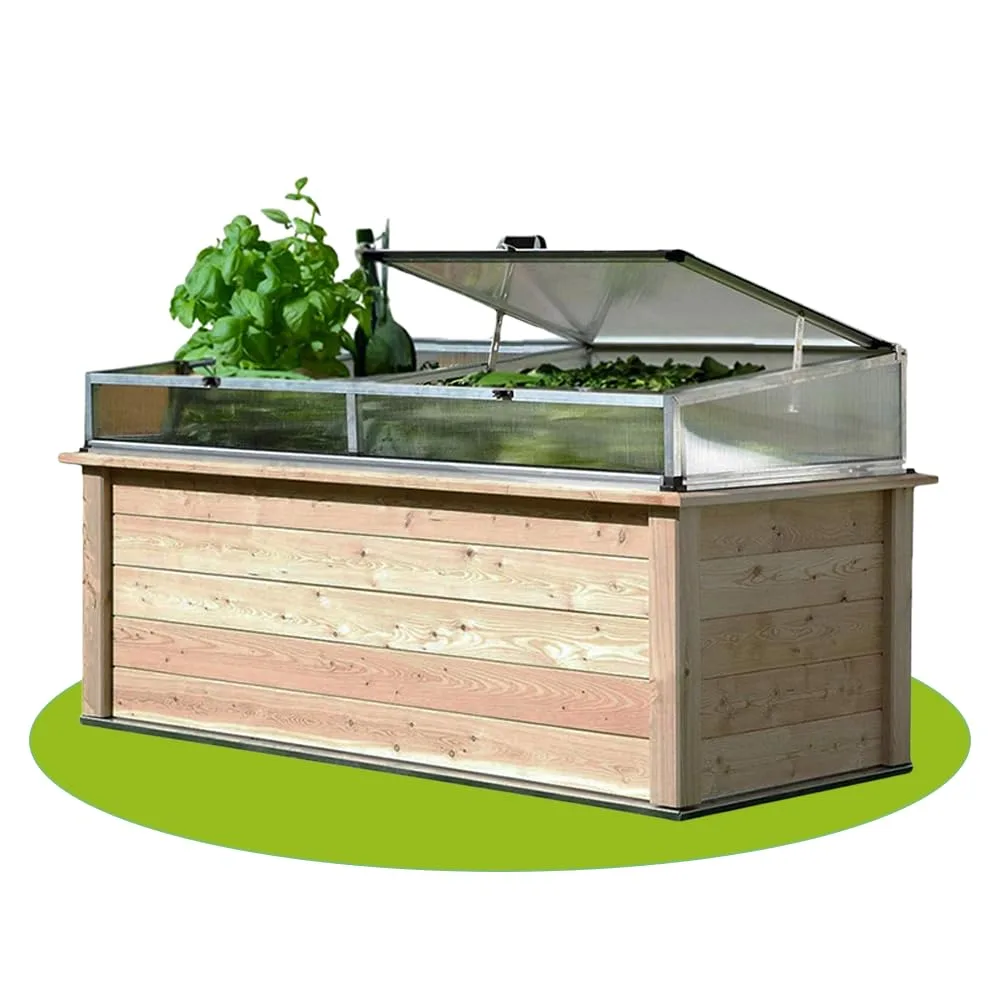 4betterdays.com Hochbeet aus Massivholz regionaler Gebirgslärche - inkl. Noppenfolie und Wühlmausgitter - Made in Austria - Hochbeet Holz inkl. Frühbeetaufsatz 206x92x80cm - Bild 1