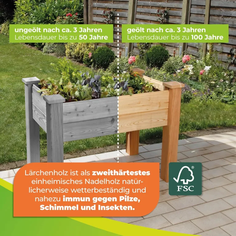 Bio Green Balkon-Hochbeet • BHB100 • Holz • 0,60m² [VIDEO] – Bild 7
