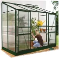 Ida 5200 Alu-Anlehngewächshaus grün HKP 4 mm 5,2 m² incl. Fundament und 1 Dachfenster - Thumbnail 2