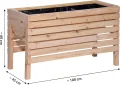 dobar® 58196e großes Hochbeet | Erhöhtes Gemüsebeet | Kräuterbeet aus Holz | Pflanzkasten für Balkon/Garten/Terrasse | Salatbeet für die Anzucht | 100 x 45 x 60 cm | Natur - Thumbnail 3