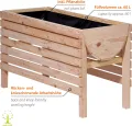 dobar® 58196e großes Hochbeet | Erhöhtes Gemüsebeet | Kräuterbeet aus Holz | Pflanzkasten für Balkon/Garten/Terrasse | Salatbeet für die Anzucht | 100 x 45 x 60 cm | Natur - Thumbnail 4