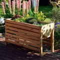 dobar® 58196e großes Hochbeet | Erhöhtes Gemüsebeet | Kräuterbeet aus Holz | Pflanzkasten für Balkon/Garten/Terrasse | Salatbeet für die Anzucht | 100 x 45 x 60 cm | Natur - Thumbnail 5