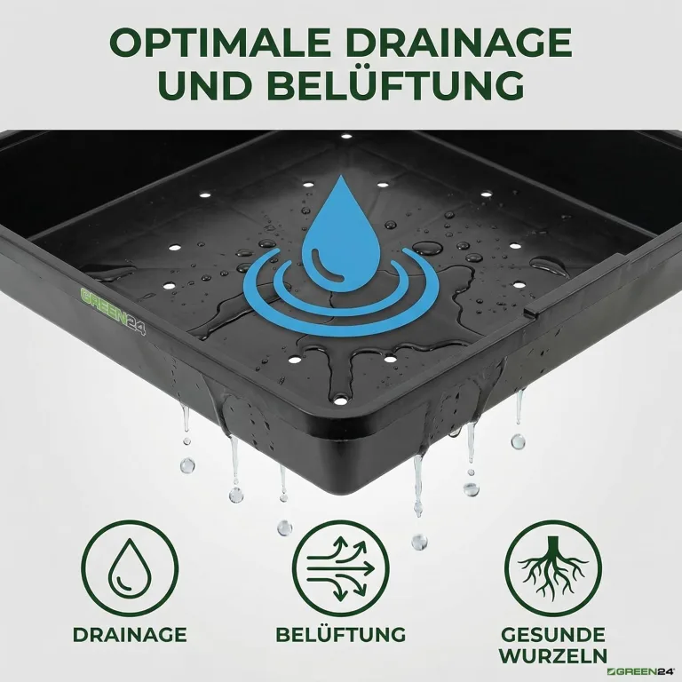 GREEN24 Profi Gewächshaus-Wanne XL565G gelocht für Pflanzen, Gewächshäuser und Garten – Bild 9
