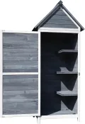 Wiltec Gartenhaus schmal aus Fichtenholz mit Bitumendach 770x540x1370mm für Garten, Terrasse & Balkon Gerätehaus Geräteschuppen Holzhaus Werkzeugschrank - Thumbnail 10