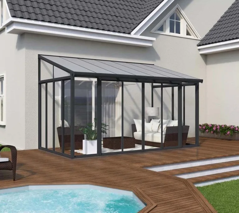 Palram Veranda San Remo Wintergarten, Grau, 295x425x310 cm – Bild 2