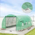 Outsunny Foliengewächshaus Tomatengewächshaus Treibhaus Folientunnel Frühbeet mit Fenster Grün 595 x 300 x 200 cm - Thumbnail 7