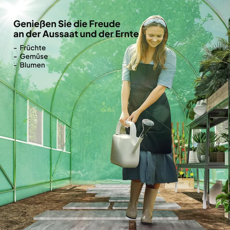 Outsunny Foliengewächshaus Tomatenhaus Pflanzenhaus mit 6 Fenstern 7m² – Bild 6