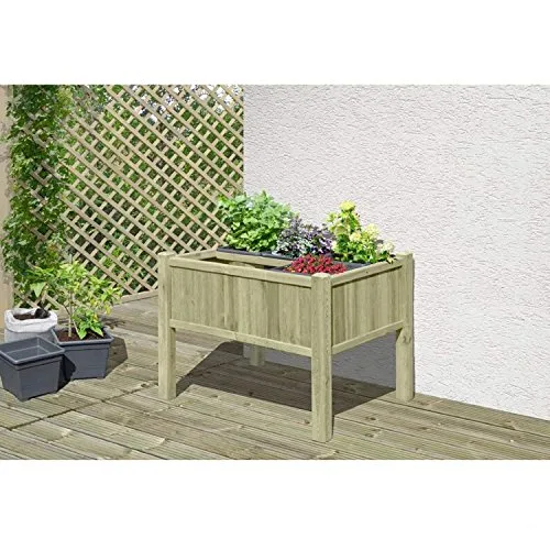 Gartenwelt Riegelsberger Hochbeet Kräuterbeet aus Lärchenholz 125x85x101/110 cm – Bild 9
