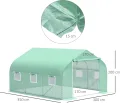 Outsunny Folien Gewächshaus Foliengewächshaus Treibhaus Frühbeet Pflanzenhaus Tomatenhaus Giebeldach 350L × 300B × 200H cm - Thumbnail 7