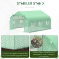 Outsunny Folien Gewächshaus Foliengewächshaus Treibhaus Frühbeet Pflanzenhaus Tomatenhaus Giebeldach 350L × 300B × 200H cm - Thumbnail 4