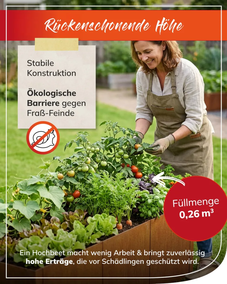 bellissa - Hochbeet Metall PANNELLO – großer modularer Cortenstahl Pflanzkübel (116 x 44 x 50 cm) – wetterfest & erweiterbar mit natürlicher Rostpatina – für Kräuter und Gemüse in Garten & Terrasse – Bild 3