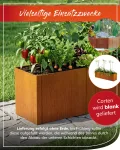 bellissa - Hochbeet Metall PANNELLO – großer modularer Cortenstahl Pflanzkübel (116 x 44 x 50 cm) – wetterfest & erweiterbar mit natürlicher Rostpatina – für Kräuter und Gemüse in Garten & Terrasse - Thumbnail 6