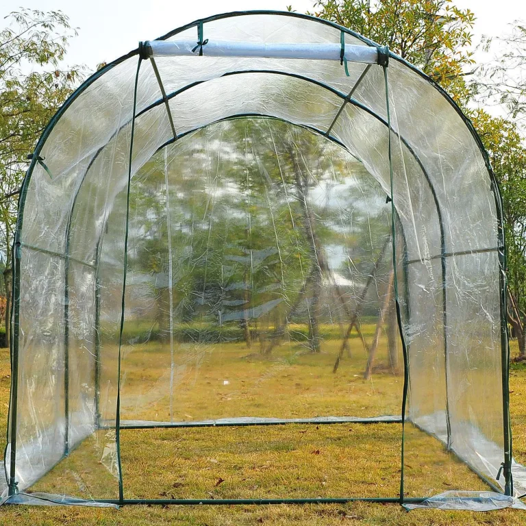Outsunny Gewächshaus Foliengewächshaus Treibhaus Frühbeet Tomatenhaus Pflanzenhaus 250 x 200 x 200 cm – Bild 5