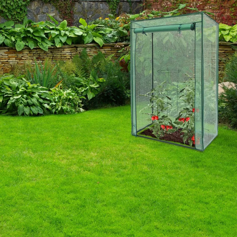 Relaxdays Tomatengewächshaus mit Schrägdach zur Tomatenzucht als Foliengewächshaus 0,5m² – Bild 2