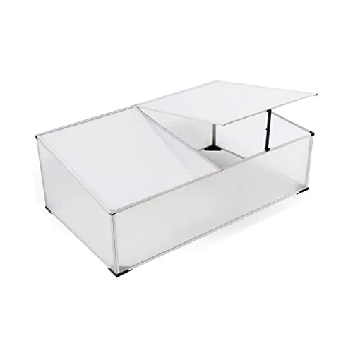 Profi - Frühbeet mit Alurahmen - 120X80X30/40CM - aus Polycarbonat - Gewächshaus aus Aluminium - Frühbeetkasten - Treibhaus – Bild 3