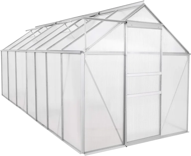 Zelsius Aluminium Gewächshaus 430 x 190 cm | 6 mm Hohlkammerplatten, UV-beständig, Winterfest | Treibhaus, Pflanzenhaus, Tomatenhaus, Frühbeet, Anbau Gewächshaus, Tomatengewächshaus, Gartenhaus – Bild 4