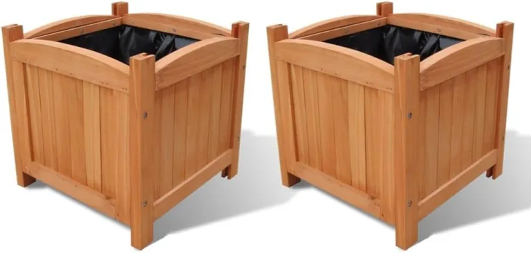 vidaXL 2X Holz Hochbeet Pflanzkübel Blumenkasten Blumenkübel Pflanztrog Garten – Bild 1