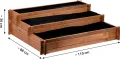 dobar® 58180FSC Hochbeet Peru Blumenbeet Dreistufig | Kräuterbeet Massivholz Stecksystem | Große Blumentreppe inkl. Pflanzvlies | Pflanztreppe 3 Ebenen | 110 x 88 x 36 cm | Braun - Thumbnail 3