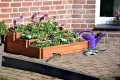 dobar® 58180FSC Hochbeet Peru Blumenbeet Dreistufig | Kräuterbeet Massivholz Stecksystem | Große Blumentreppe inkl. Pflanzvlies | Pflanztreppe 3 Ebenen | 110 x 88 x 36 cm | Braun - Thumbnail 5