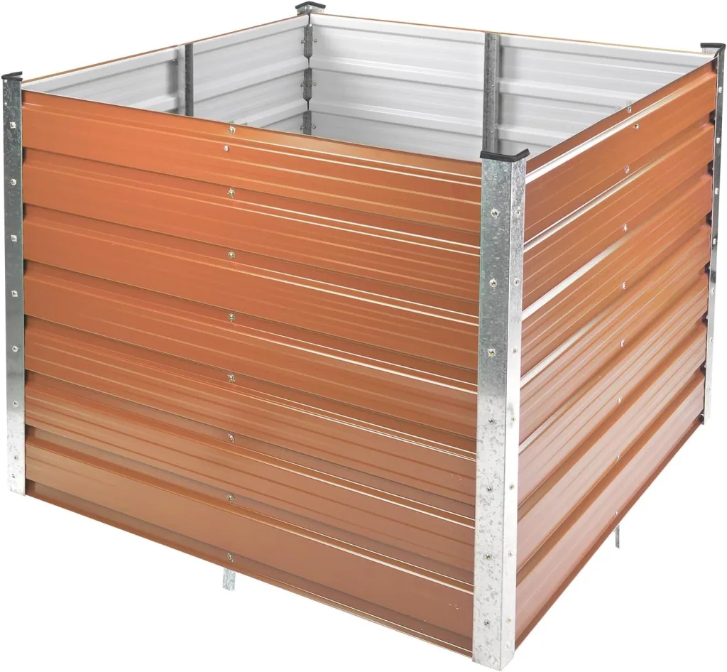 DEMA Metall Hochbeet Rosendaal 99x99x80 cm - Gartenbeet, Gemüsebeet, Pflanzbeet - Langlebig, Verzinkt, Wetterfest - Für Garten, Balkon, Terrasse