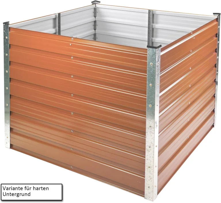 DEMA Metall Hochbeet Rosendaal 99x99x80 cm - Gartenbeet, Gemüsebeet, Pflanzbeet - Langlebig, Verzinkt, Wetterfest - Für Garten, Balkon, Terrasse – Bild 2