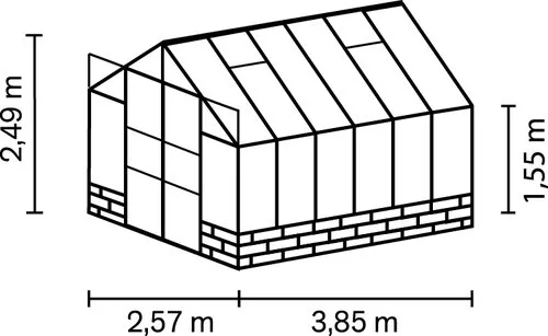 Vitavia Gewächshaus "Cassandra 9900" inkl. Sockelmauer (schwarz, Sockelfarbe: Siola Anthrazit) – Bild 3