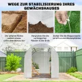 Outsunny Gewächshaus Foliengewächshaus Treibhaus Pflanzenhaus Folien 350x200x200 cm Weiß - Thumbnail 6