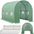 TecTake Gewächshaus Foliengewächshaus Folientunnel ca. 7m² | 6 Fenster mit Fliegenschutzgitter | inkl. Spannschnüre und Metallheringe - Thumbnail 1