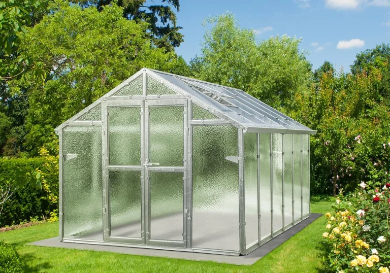 Gewächshaus Junior aus verzinkten Stahlblechprofilen und Echt-Glas, Breite 2,49 m x Länge 4,06 m = 10 m² – Bild 3