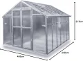 Gewächshaus Junior aus verzinkten Stahlblechprofilen und Echt-Glas, Breite 2,49 m x Länge 4,06 m = 10 m² - Thumbnail 8