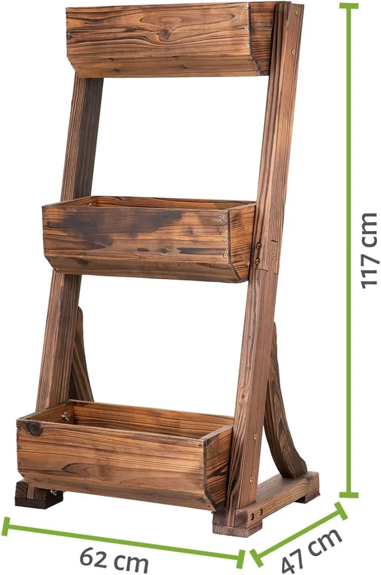 empasa Vertikales Hochbeet 'RAISE 3' Blumenkasten Pflanzkübel Frühbeet Kräuterbeet aus Holz mit drei Etagen, 62 x 47 x 117 cm – Bild 6