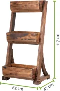 empasa Vertikales Hochbeet 'RAISE 3' Blumenkasten Pflanzkübel Frühbeet Kräuterbeet aus Holz mit drei Etagen, 62 x 47 x 117 cm - Thumbnail 6