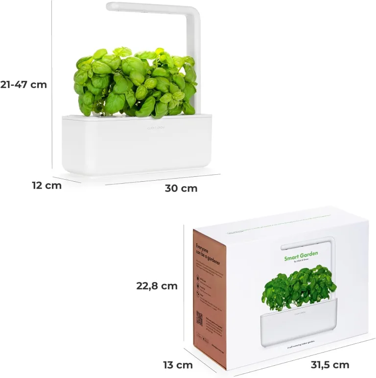 Click and Grow Growbox, Smart Garden, einfacher als Hydroponisches anzuchtsystem, Indoor Garten, kräutergarten, Indoor gewächshaus mit 3 Plant pods dabei, Weiß – Bild 5