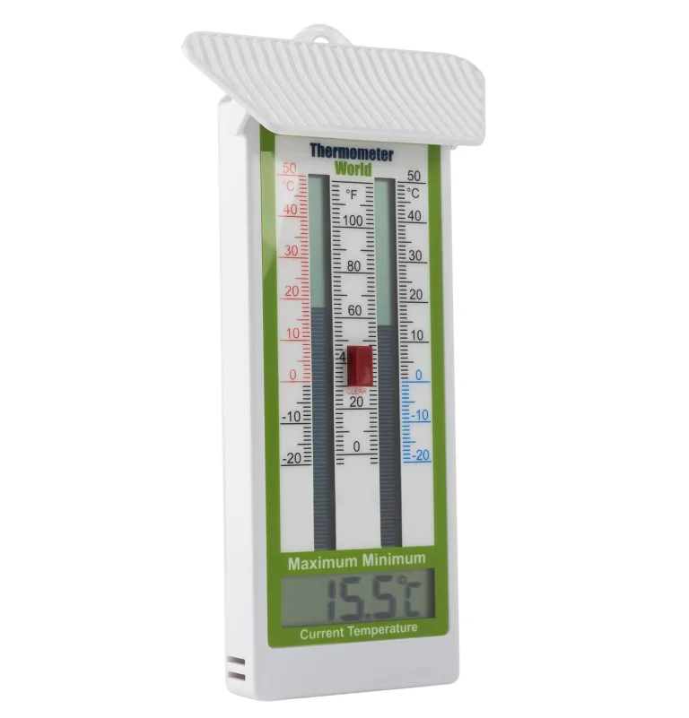 Digitales Gewächshaus-Thermometer – Klassisches Min-Max-Thermometer zur Messung von Maximal- und Minimaltemperaturen – Wandmontiertes Gewächshaus-Minimum-Maximum – Bild 1
